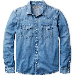 Outerknown Westerly Denim Shirt - Authentic Blue - L LARGE - MSRP $248